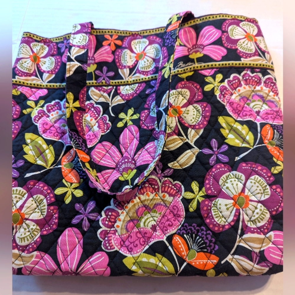Vera Bradley Quilted Floral Pink Pirouette Tote Bag